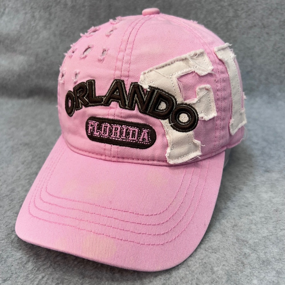 Orlando Florida Women Pink Classic Hat Distressed Embroidered Souvenir OSFM